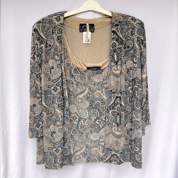 Women’s 2pc Elegant Blouse/Top by Alex Evenings • Plus Size - Picture 1 of 9